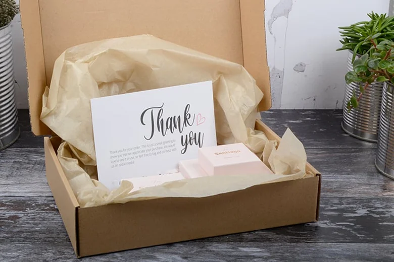 thank you card for small business packaging