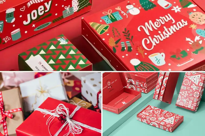 festive theme packaging for Christmas gifts