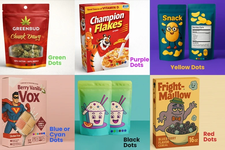 Meaning of Each Colored Dot in Food Packaging