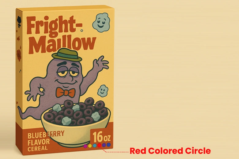 Red Colored Circle in food packaging