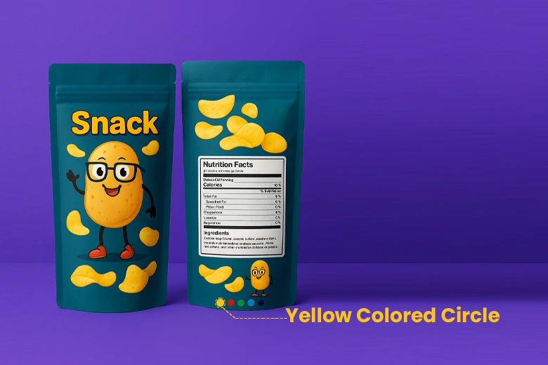 Yellow Colored Circle meaning in food packaging