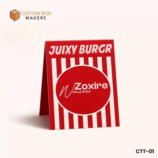 custom table tents packaging