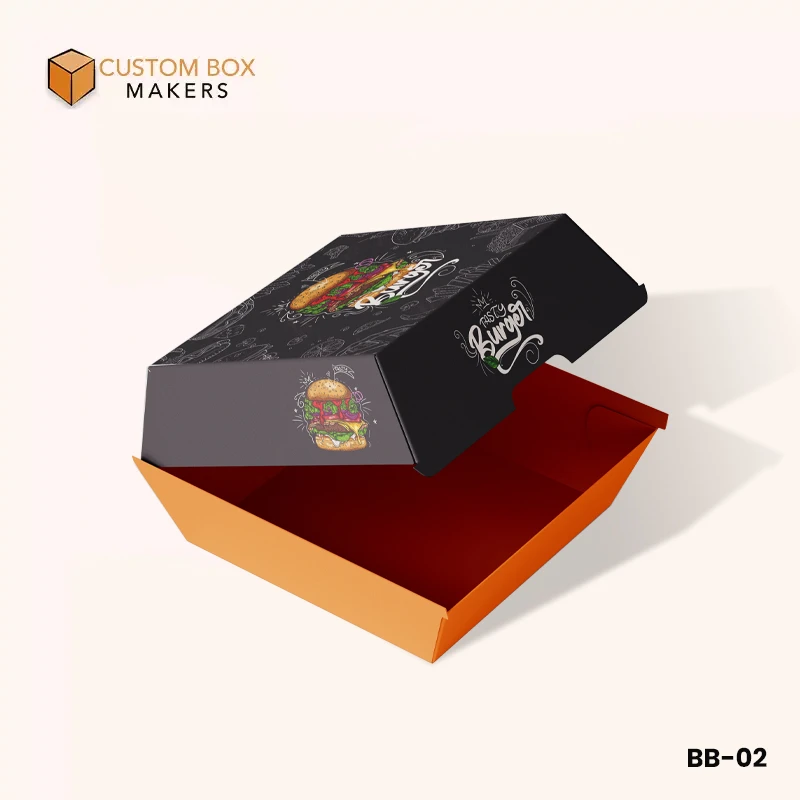 burger packaging box with logo
