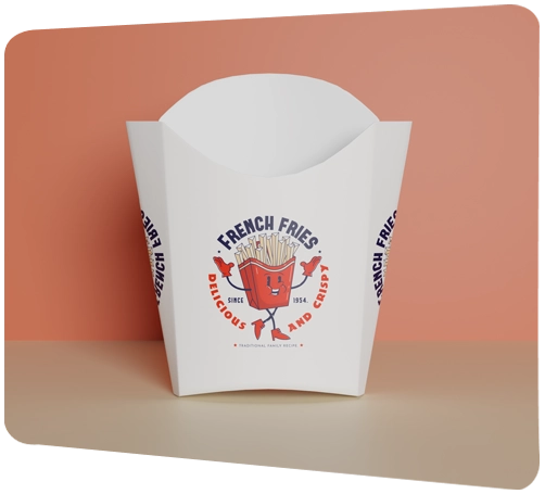 greaseproof french fry box with colorful logo