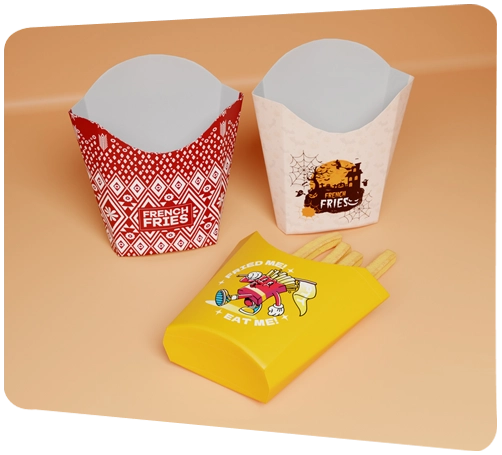 French fry boxes food trucks, restaurants and carts