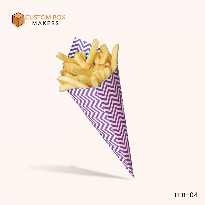 printed fry box in cone style