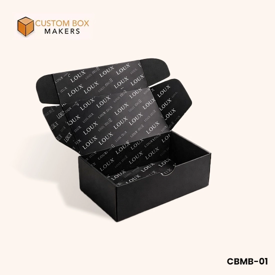 printed black shipping mailer boxes