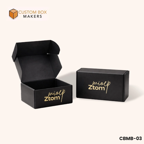 black mailer packaging box