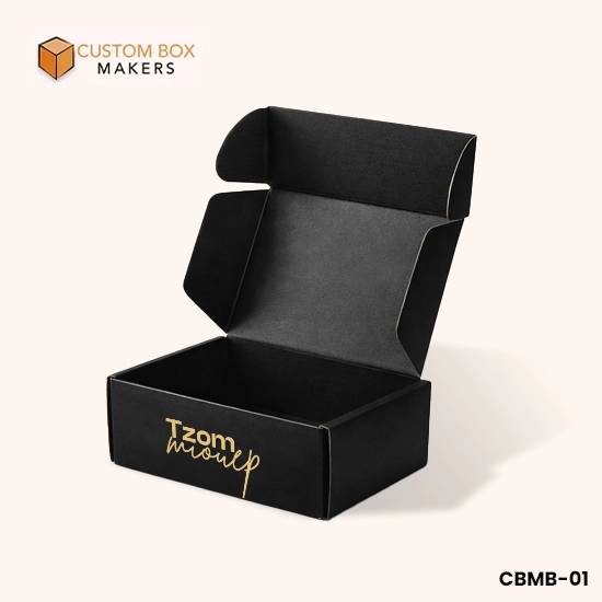 custom black mailer box with logo
