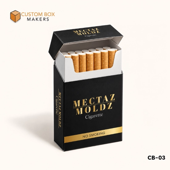 luxury cigarette box with gold foil logo